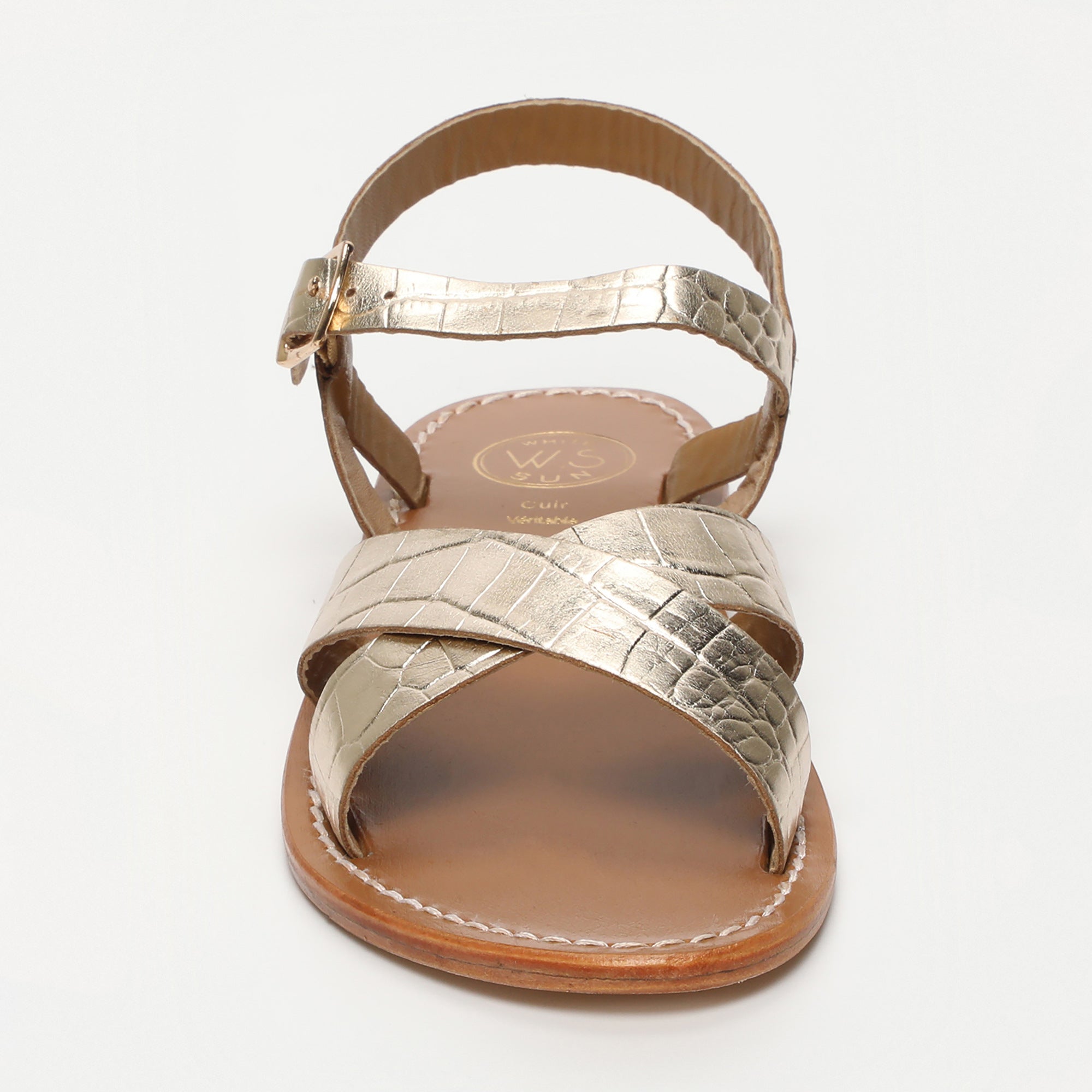Sandales Eneya - Light Gold Croco