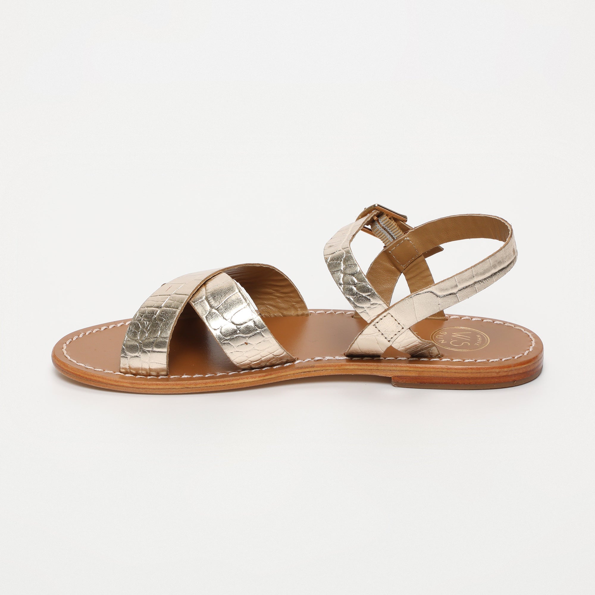 Sandales Eneya - Light Gold Croco