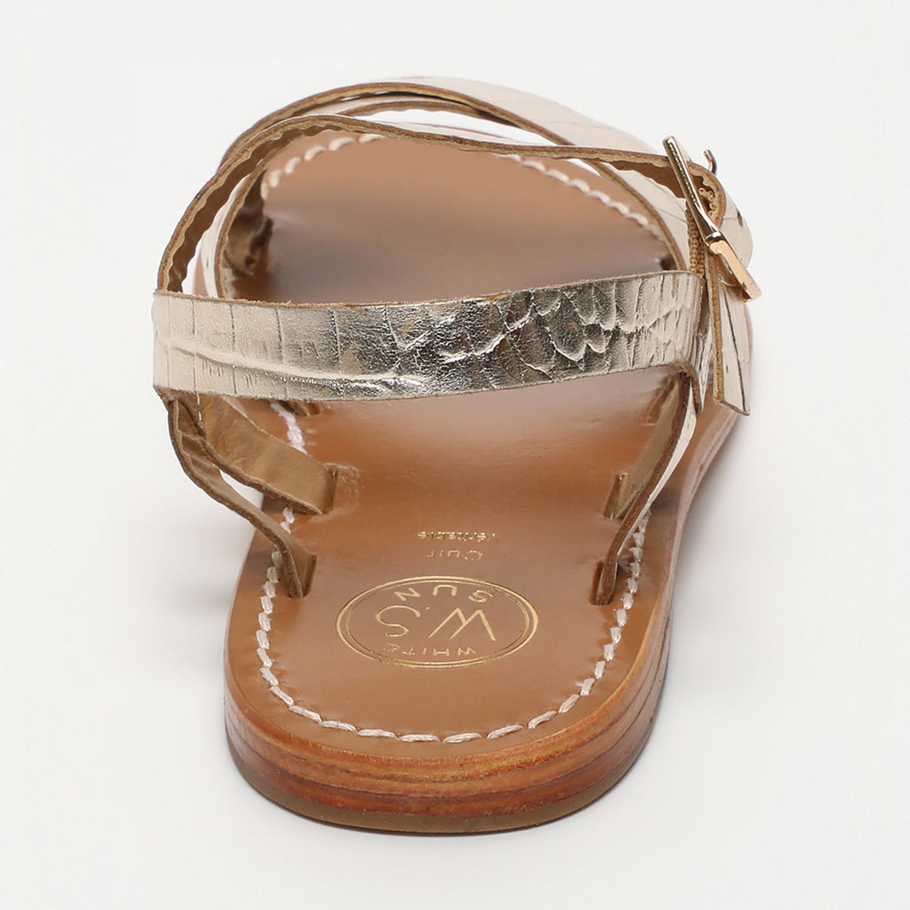 Sandales Eneya - Light Gold Croco