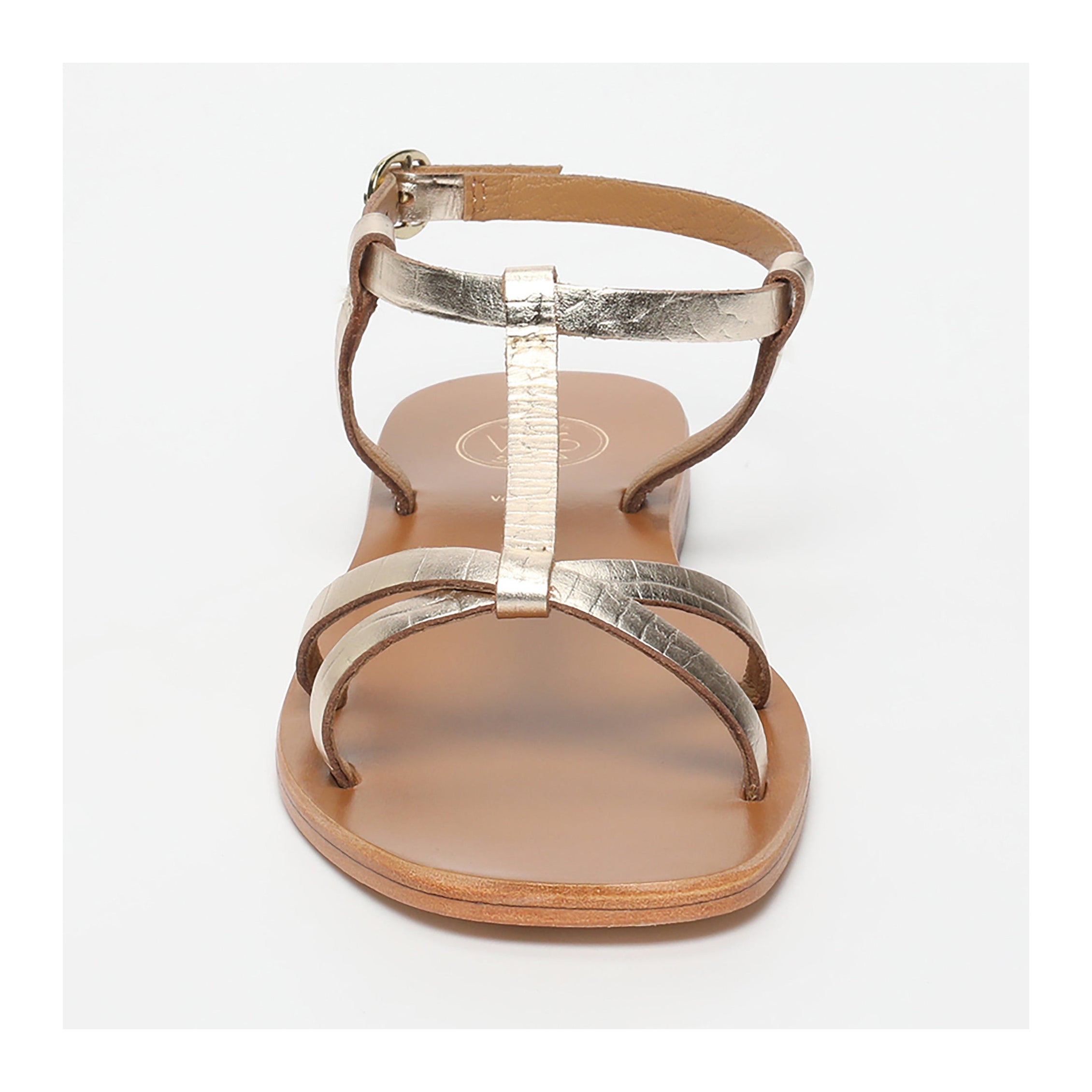 White Sun - Sandales Ava - Light Gold Croco Print Goat - Light Gold Croco