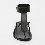 White Sun - Sandales Babithra - Black Goat Leather - Black