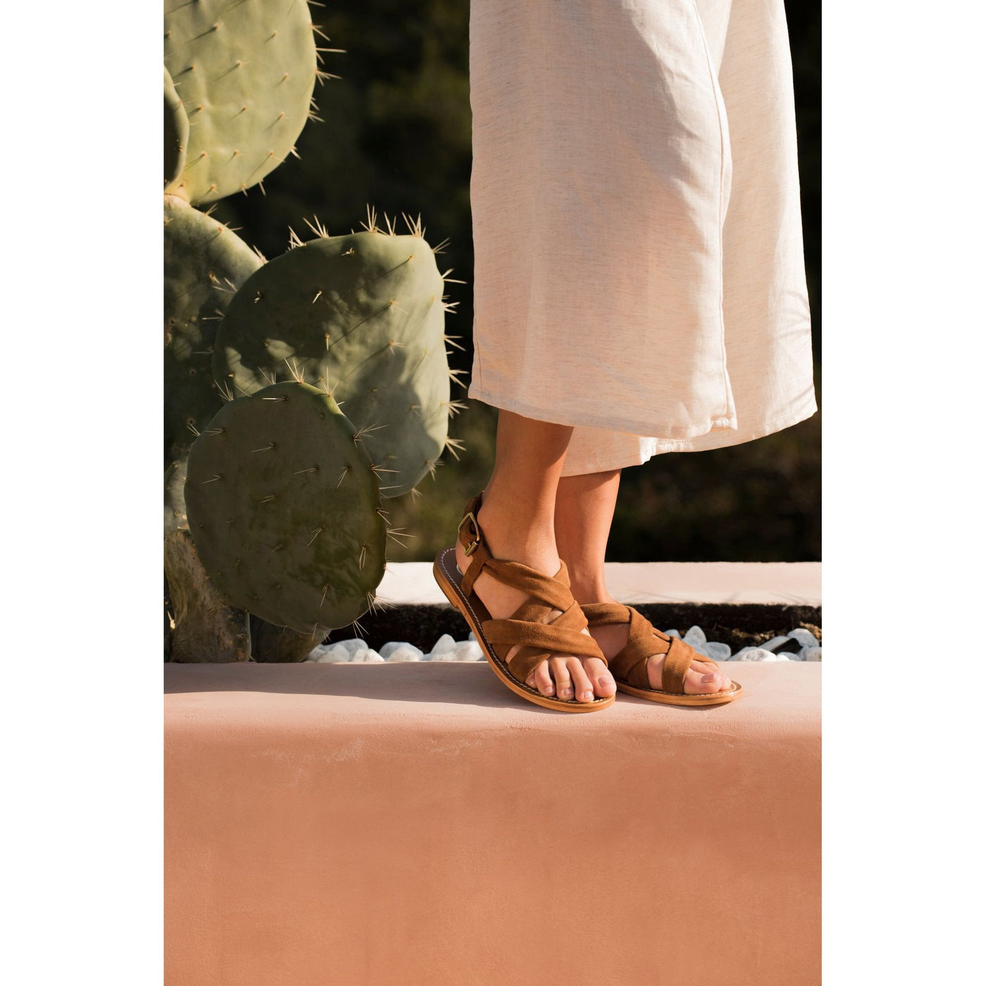 White Sun - Sandales Banita - Camel Goat Suede - Camel