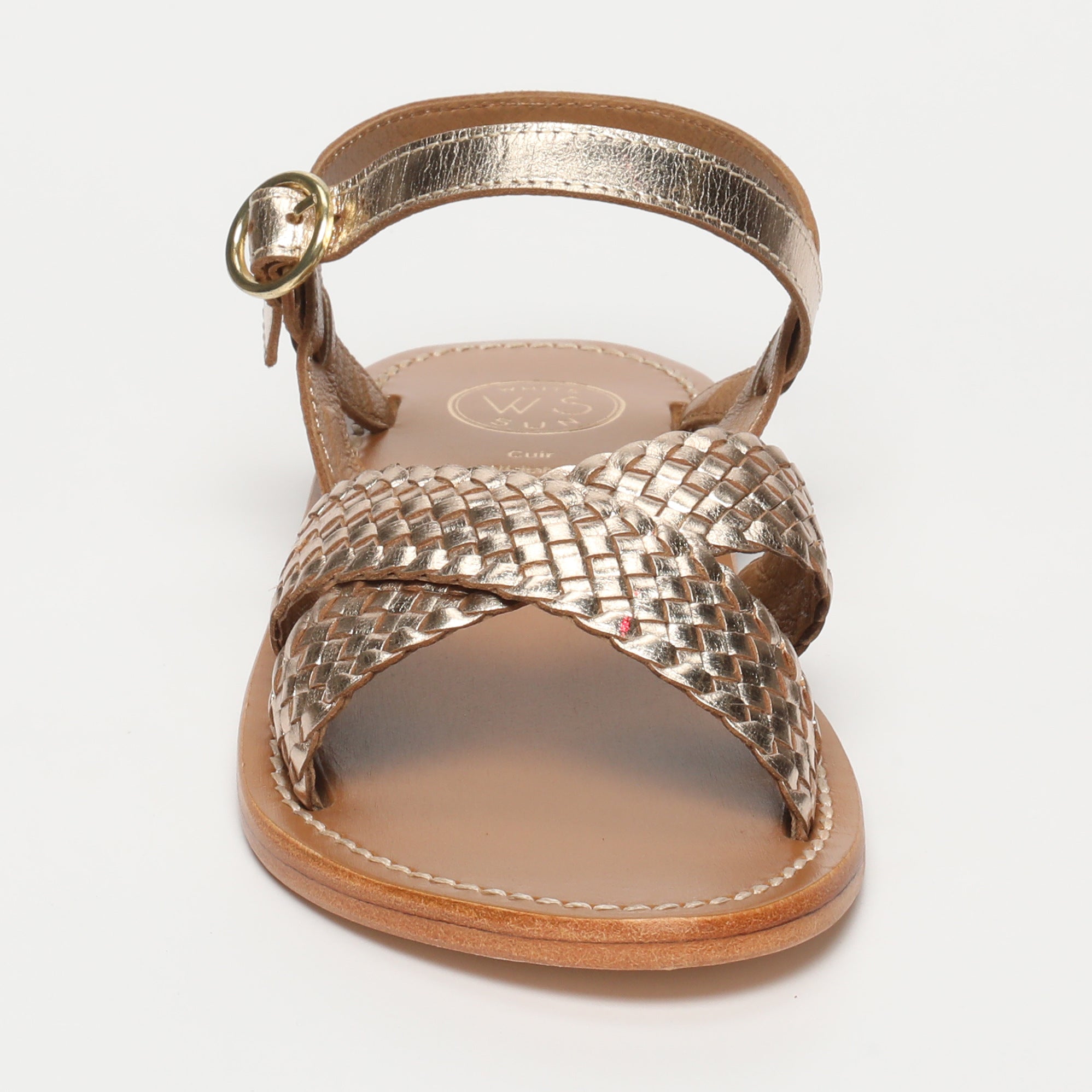 White Sun - Sandales Bharavi - Gold Goat Leather - Gold