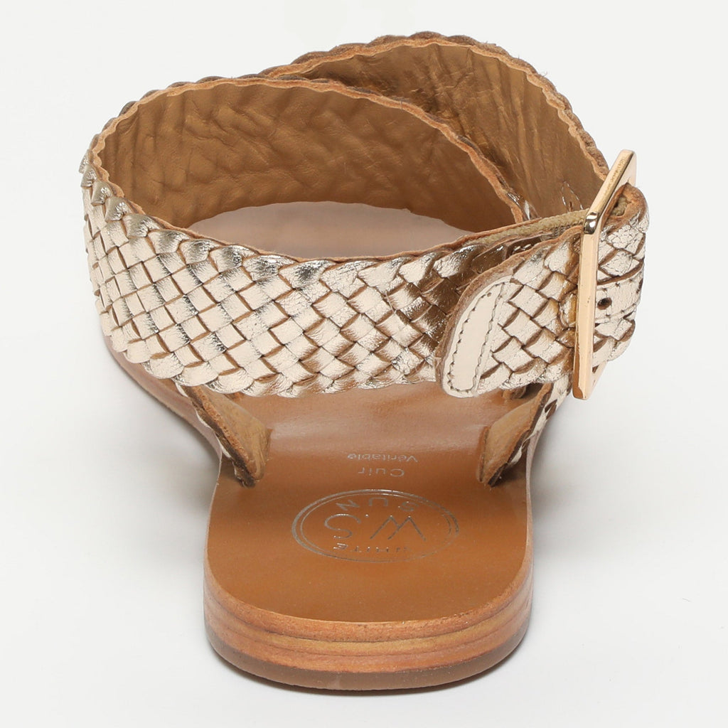 White Sun - Sandales Solana - Gold Goat Leather - Gold