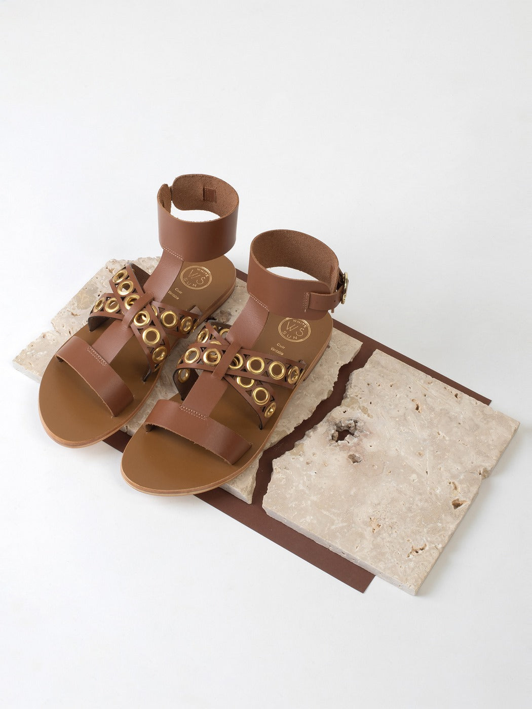 White Sun - Sandales Rosazia - Camel Buff - Marron