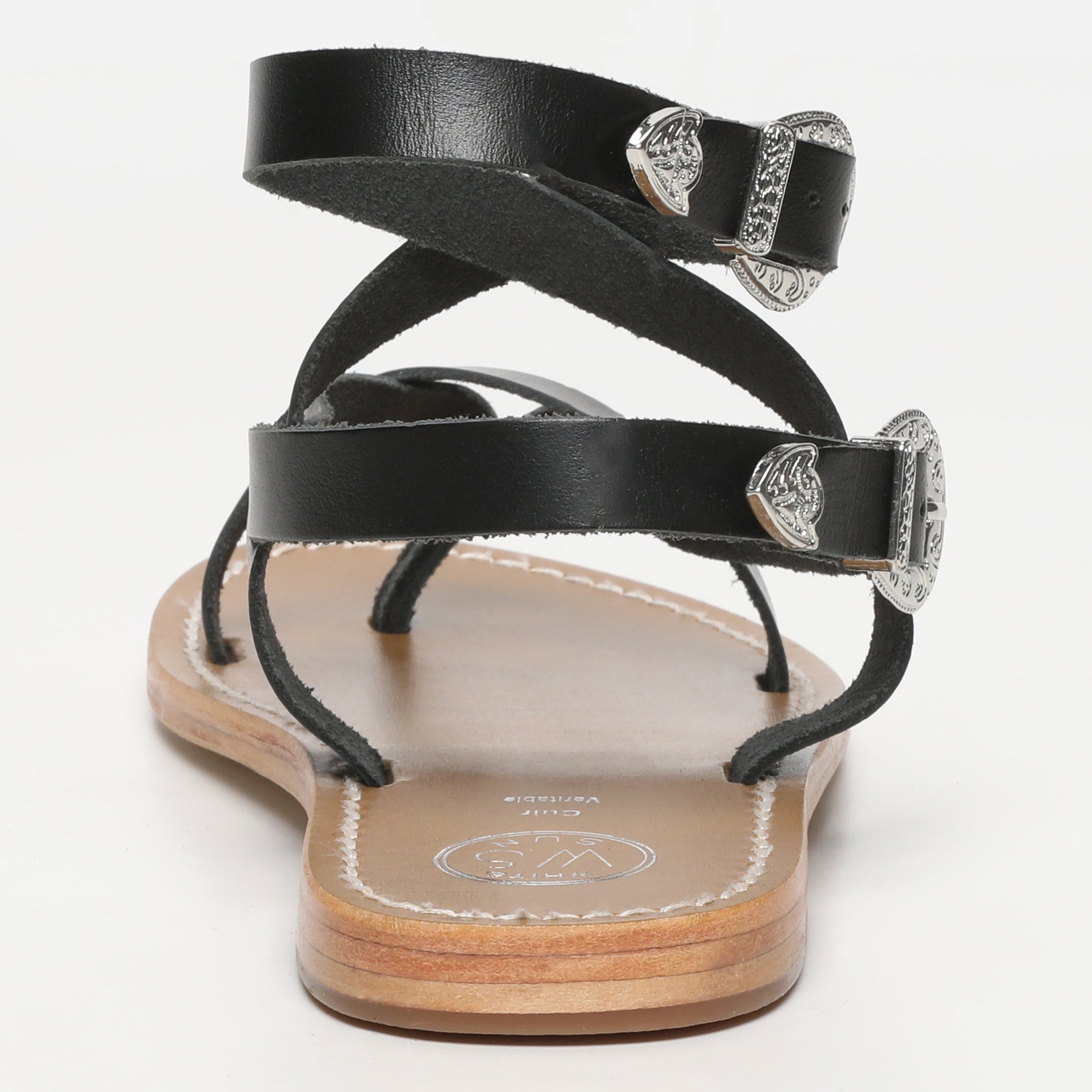 White Sun - Sandales Piana - Black Buff - Black