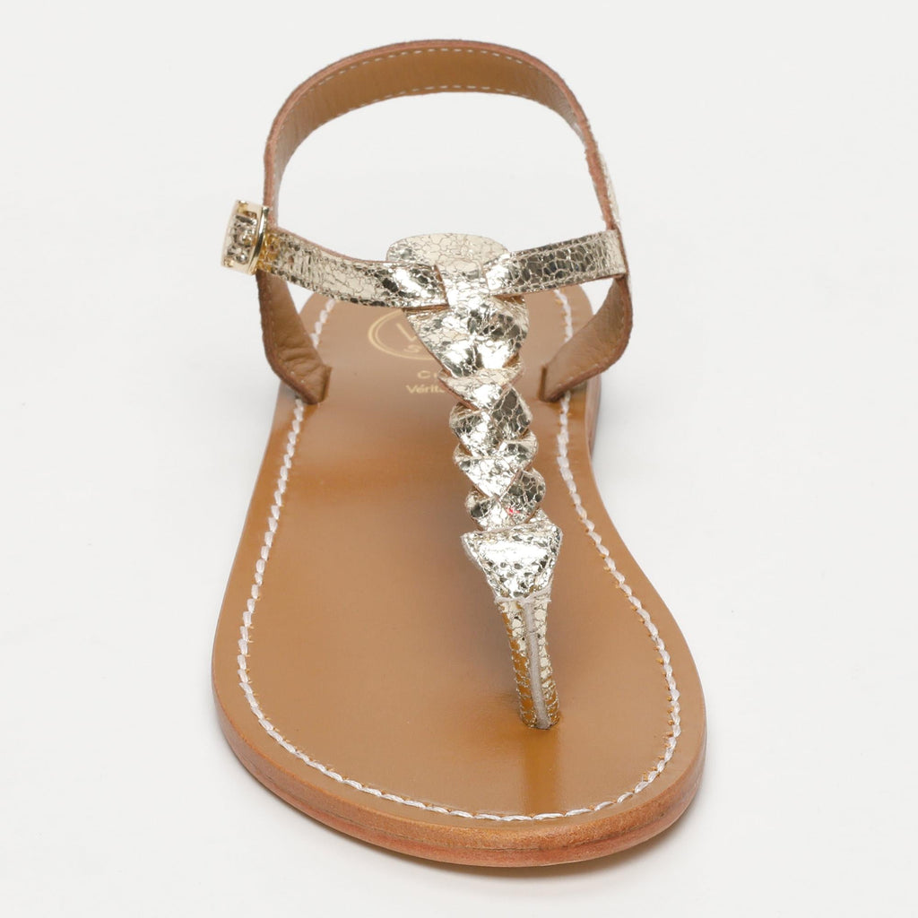 White Sun - Sandales Natal - Gold Crackle Foil Leather - Gold Crackle
