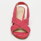 White Sun - Sandales Talon Isia - Raspberry Goat Suede - Raspberry