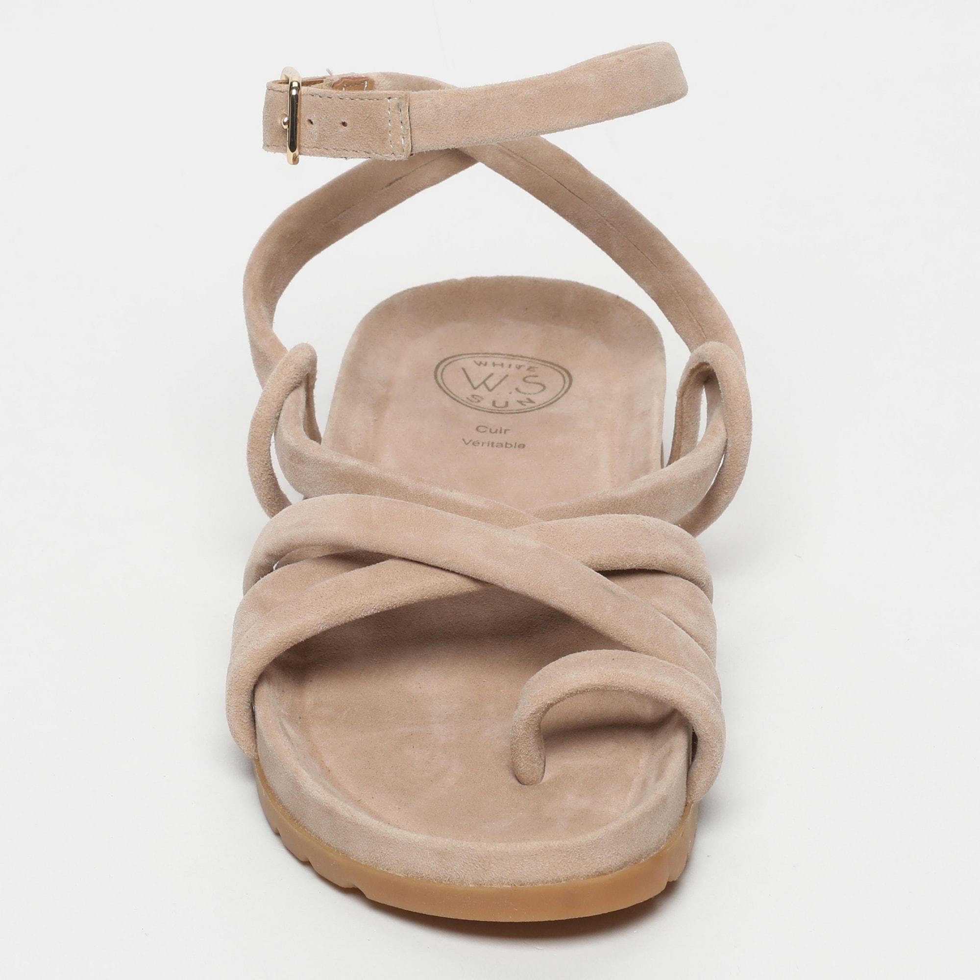 White Sun - Sandales Ava - Light Beige Goat Suede - Light Beige