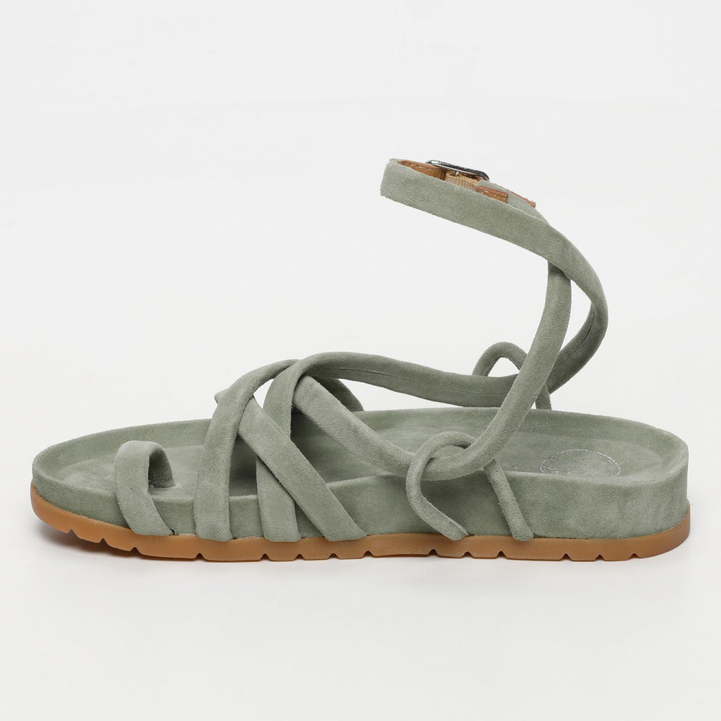 White Sun - Sandales Ava - Light Kaki Goat Suede - Light Kaki