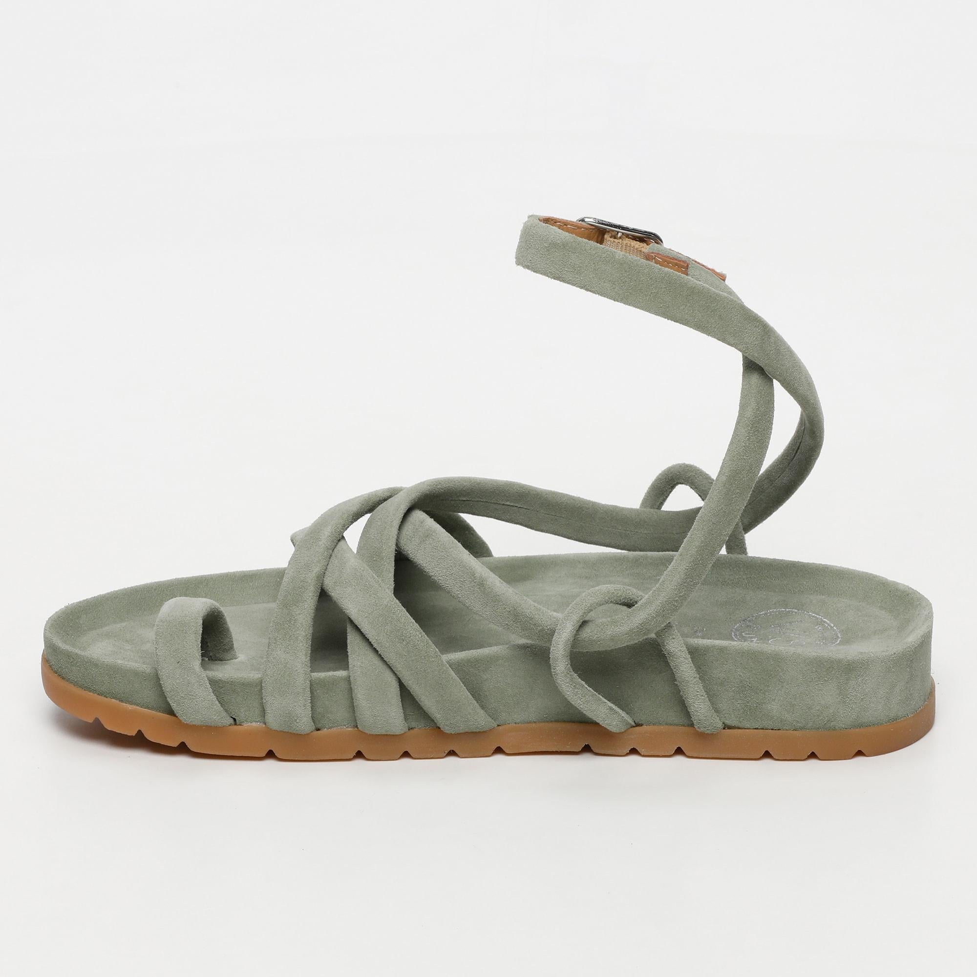 White Sun - Sandales Ava - Light Kaki Goat Suede - Light Kaki