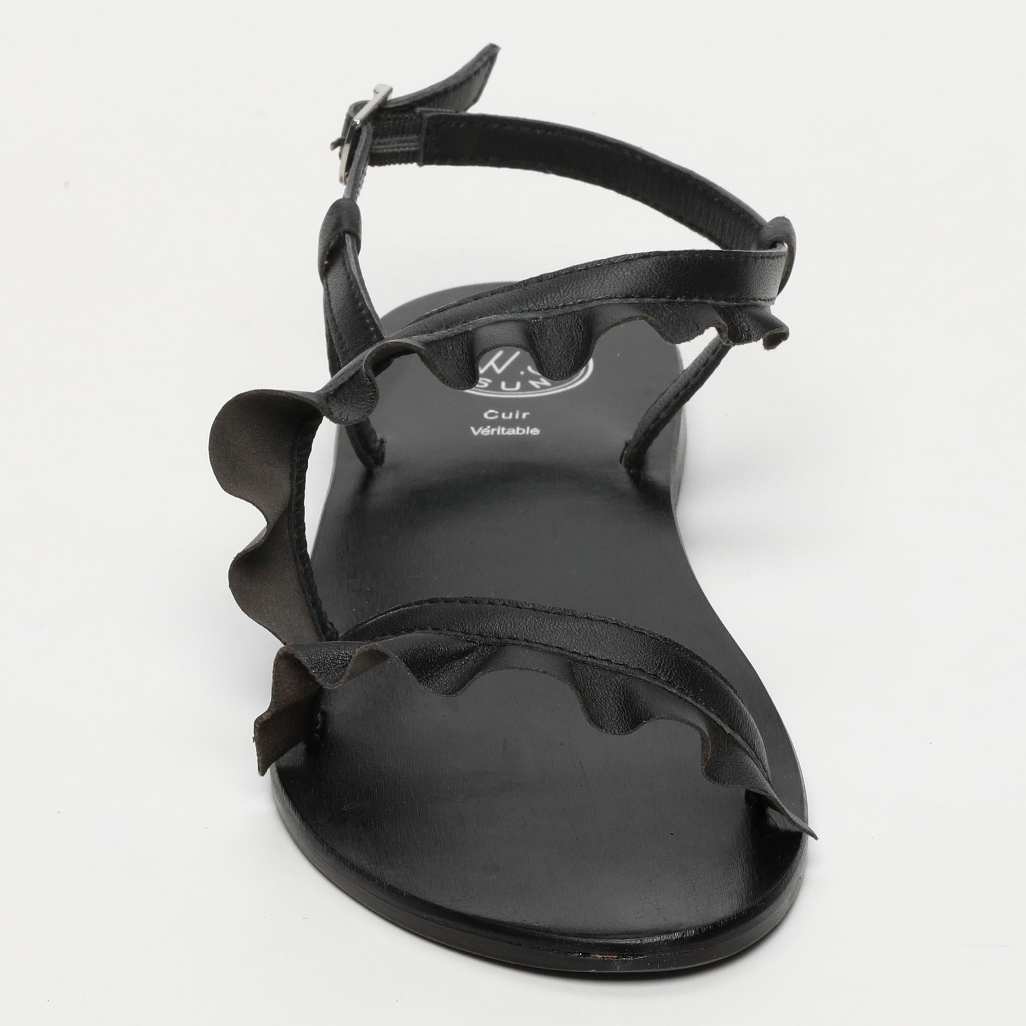 White Sun - Sandales Harper - Black Sheep Nappa - Black
