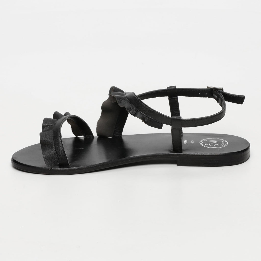 White Sun - Sandales Harper - Black Sheep Nappa - Black