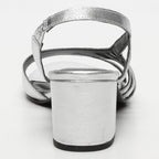 White Sun - Sandales Talon Deeksha - Silver Goat Leather - Silver