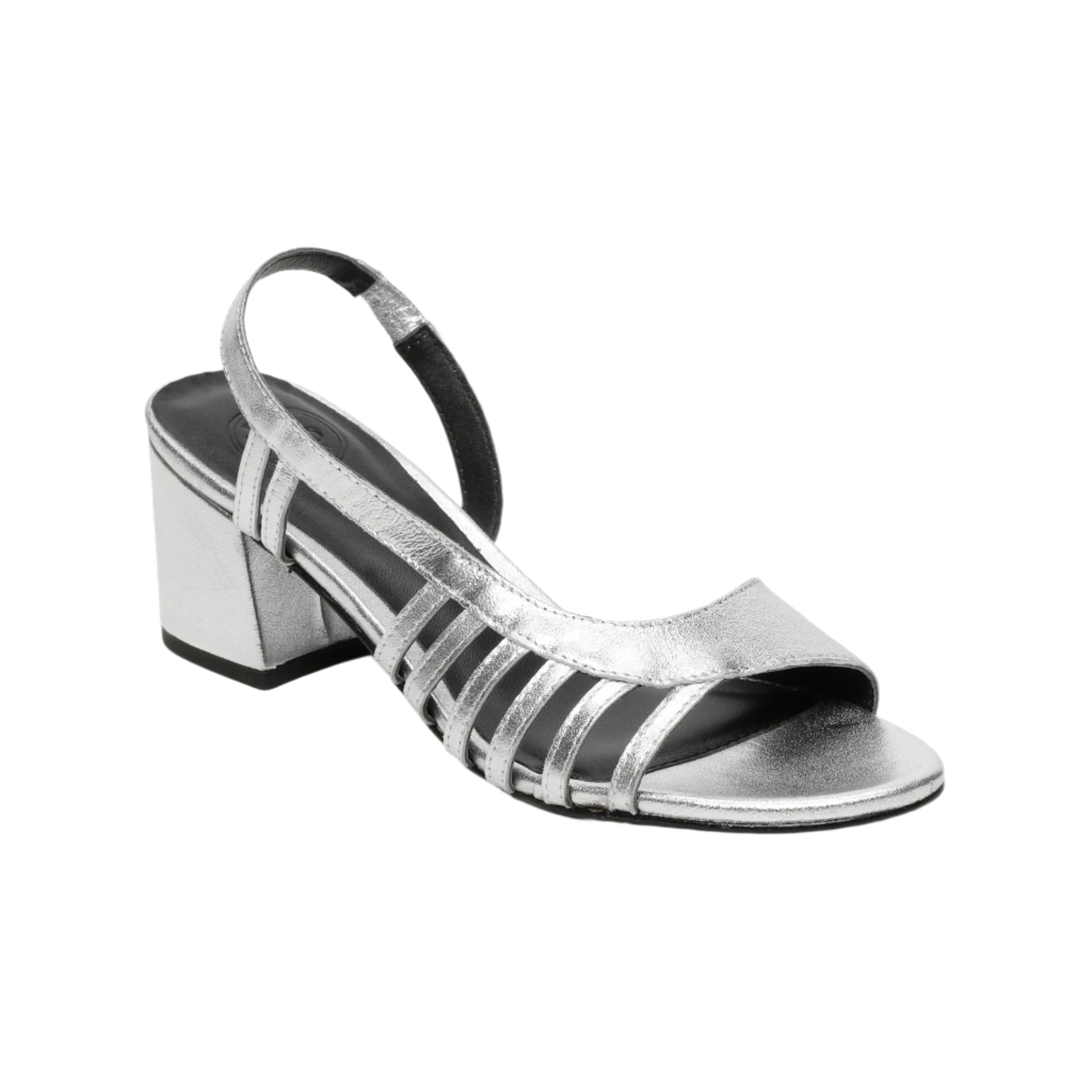 White Sun - Sandales Talon Deeksha - Silver Goat Leather - Silver