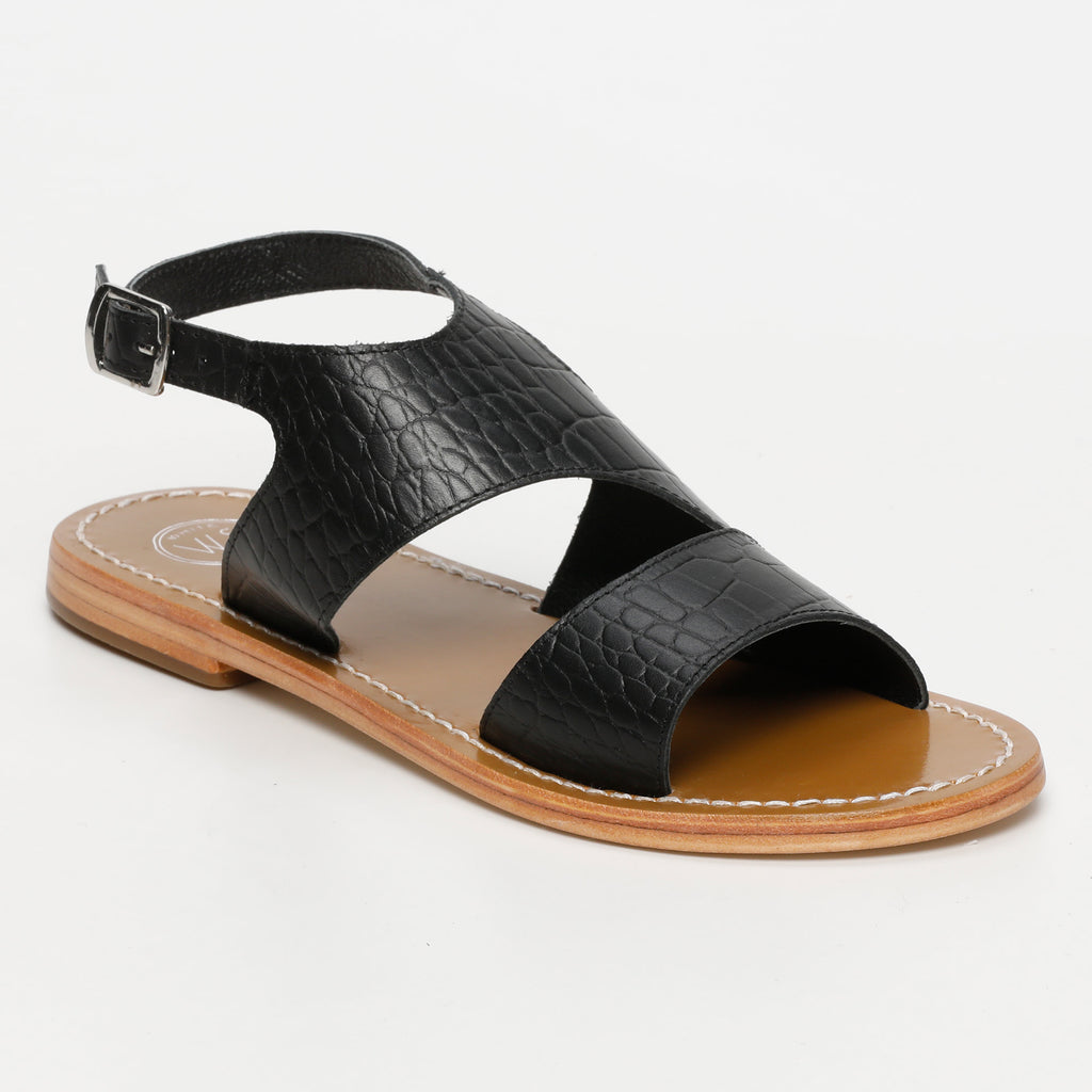 Sandales Feijoa - Croco Noir