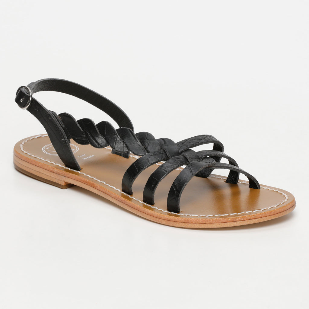 Sandales Satyre - Croco Noir