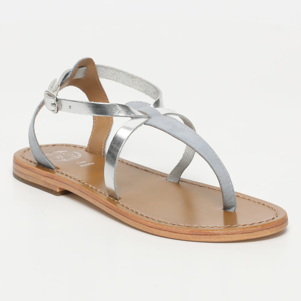 Sandales Scriptura - Bleu & Argent
