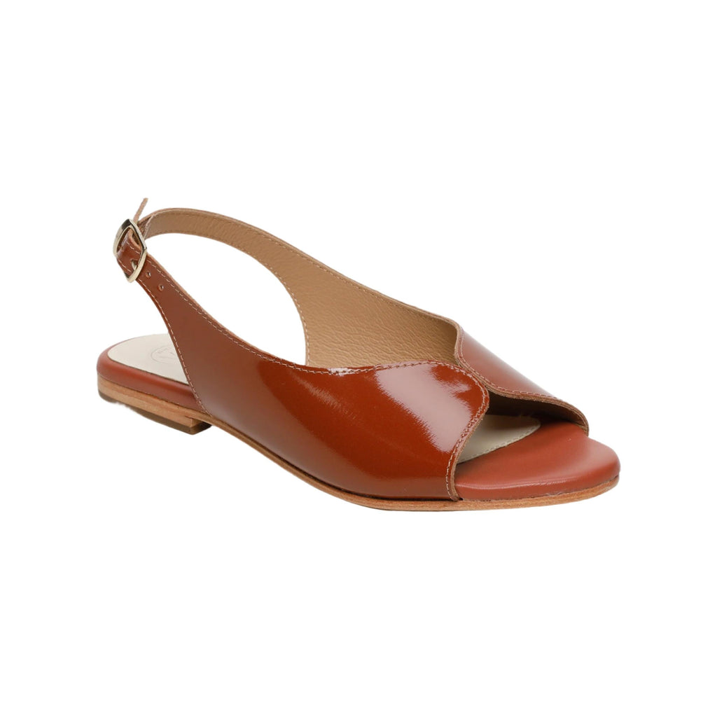 White Sun - Sandales Charly - Camel Buff Patent - Camel Patent
