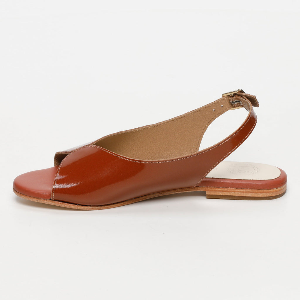 White Sun - Sandales Charly - Camel Buff Patent - Camel Patent