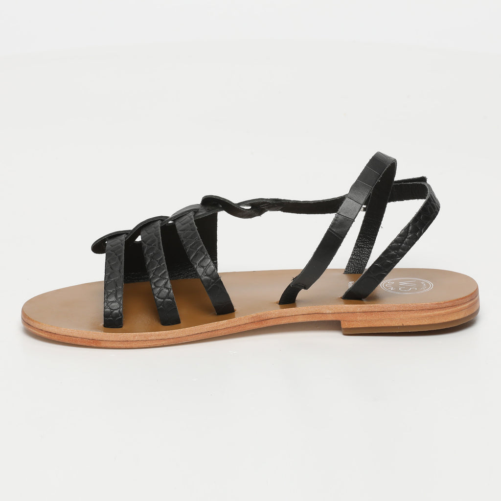 Sandales Delaram - Croco Noir