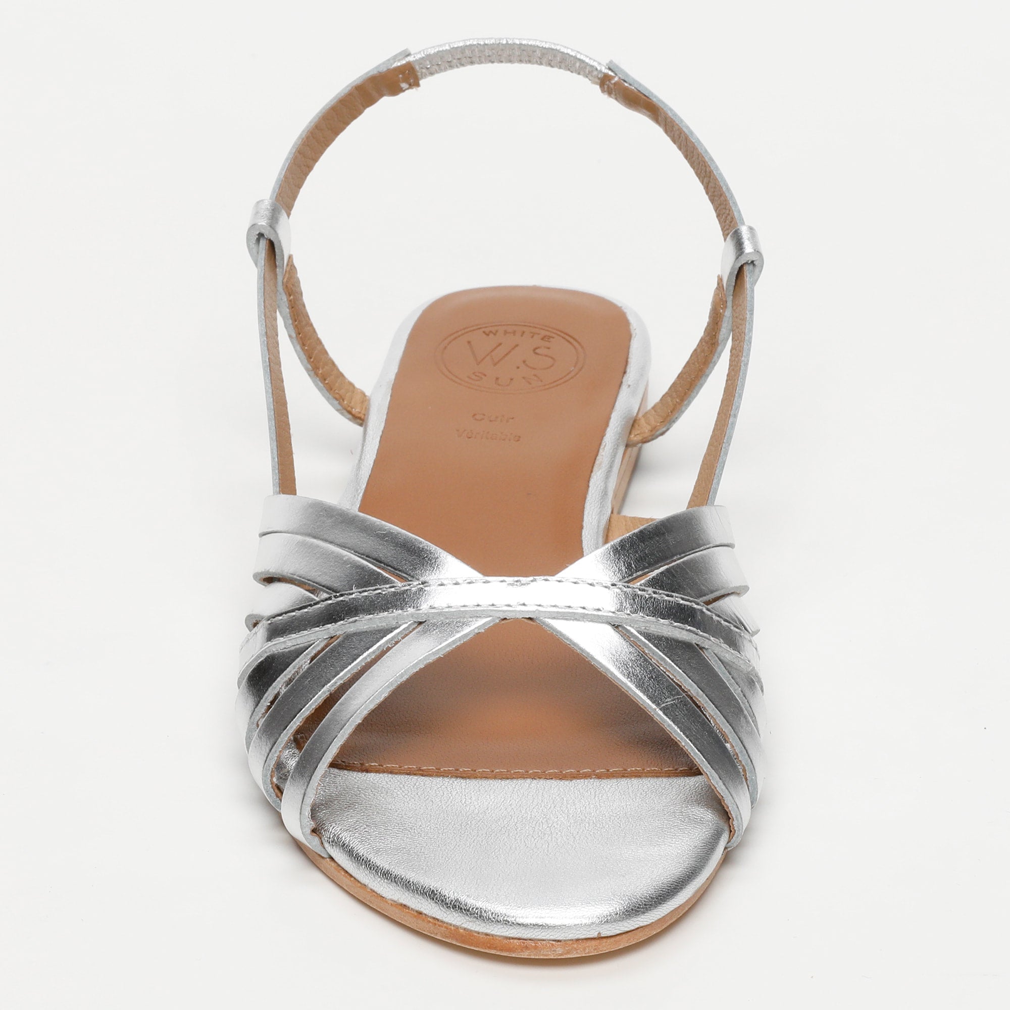 White Sun - Sandales Babitha - Silver Goat Leather - Silver