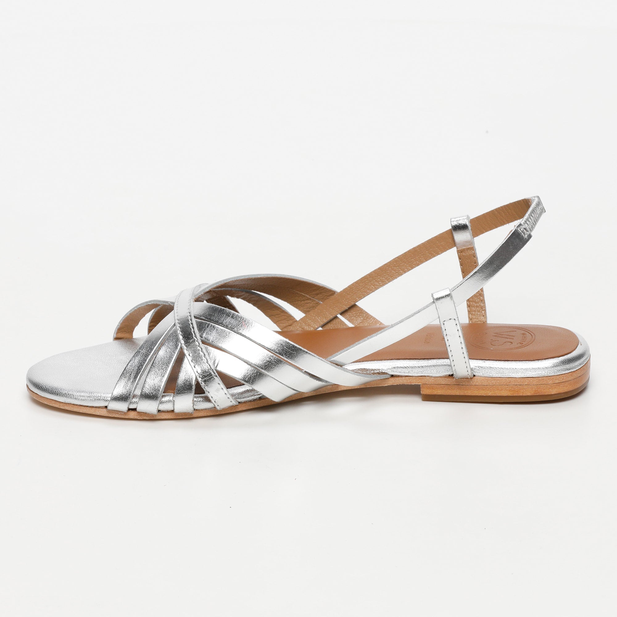 White Sun - Sandales Babitha - Silver Goat Leather - Silver