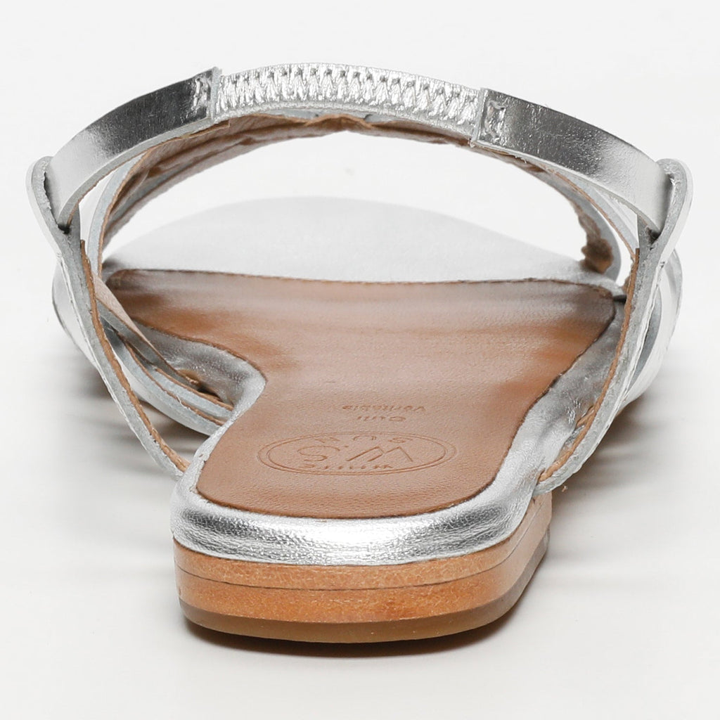 White Sun - Sandales Babitha - Silver Goat Leather - Silver