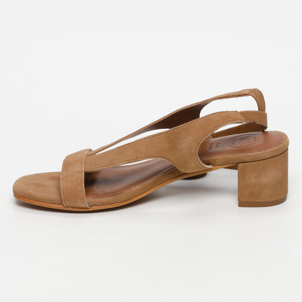 White Sun - Sandales Talon Isinya - Marron Goat Suede - Marron