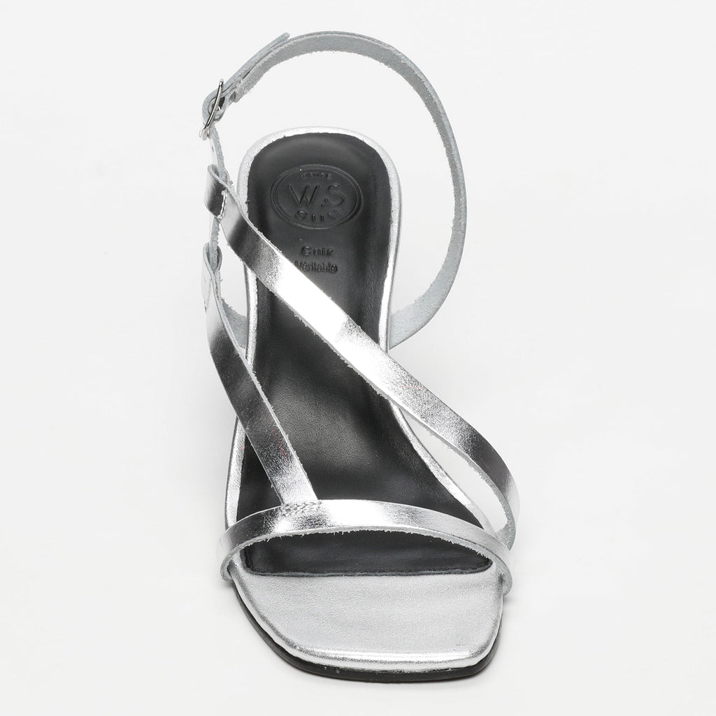 White Sun - Sandales Talon Jaipur - Silver Buff - Silver