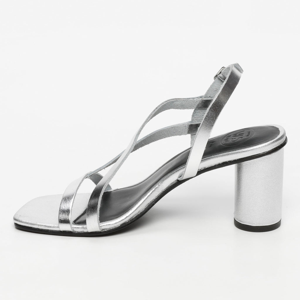 White Sun - Sandales Talon Jaipur - Silver Buff - Silver