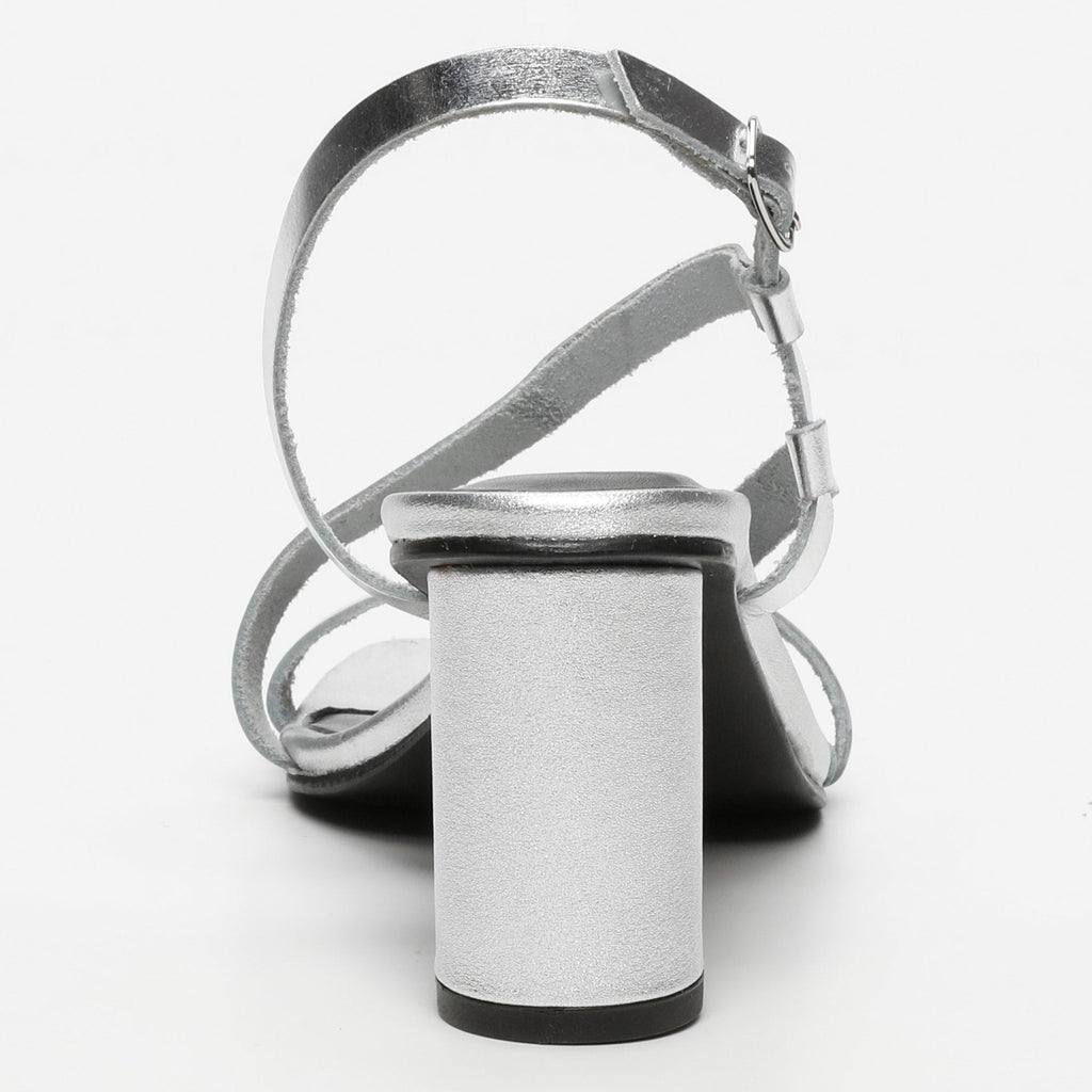 White Sun - Sandales Talon Jaipur - Silver Buff - Silver