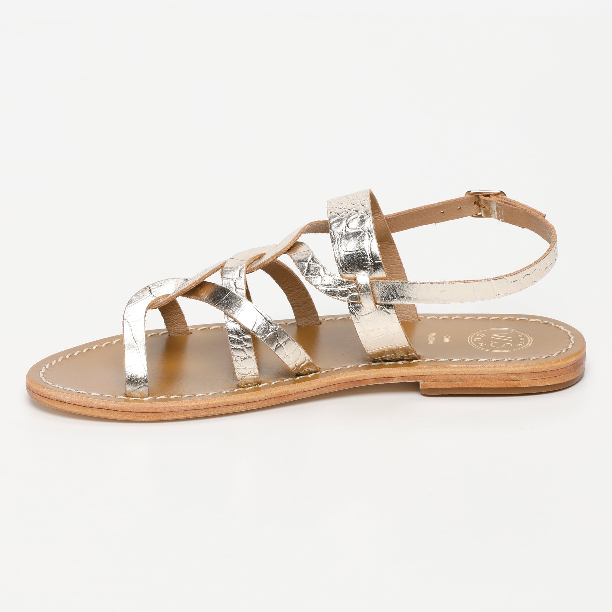 Sandales Tonosi - Light Gold Croco