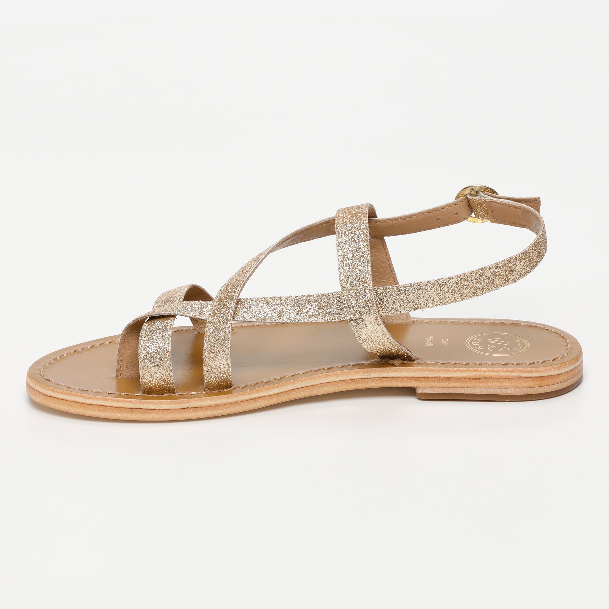 White Sun - Sandales Alassio - Gold Glitter - Gold Glitter