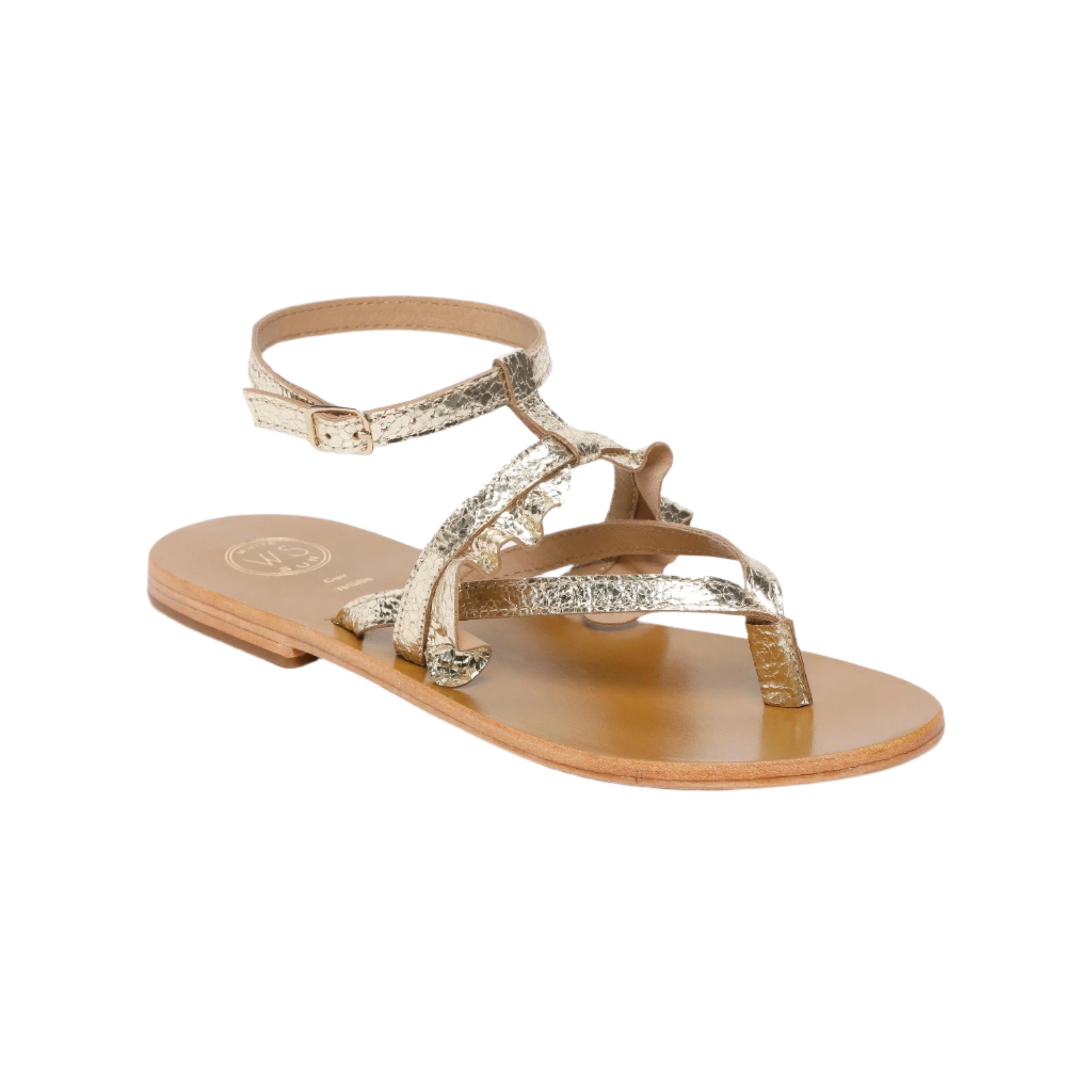 White Sun - Sandales Onida - Gold Crackle Foil Goat - Doré
