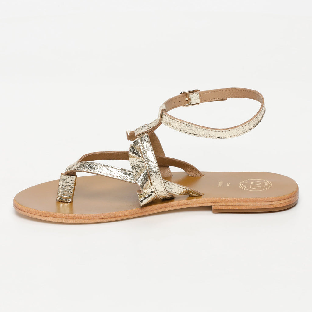 White Sun - Sandales Onida - Gold Crackle Foil Goat - Doré