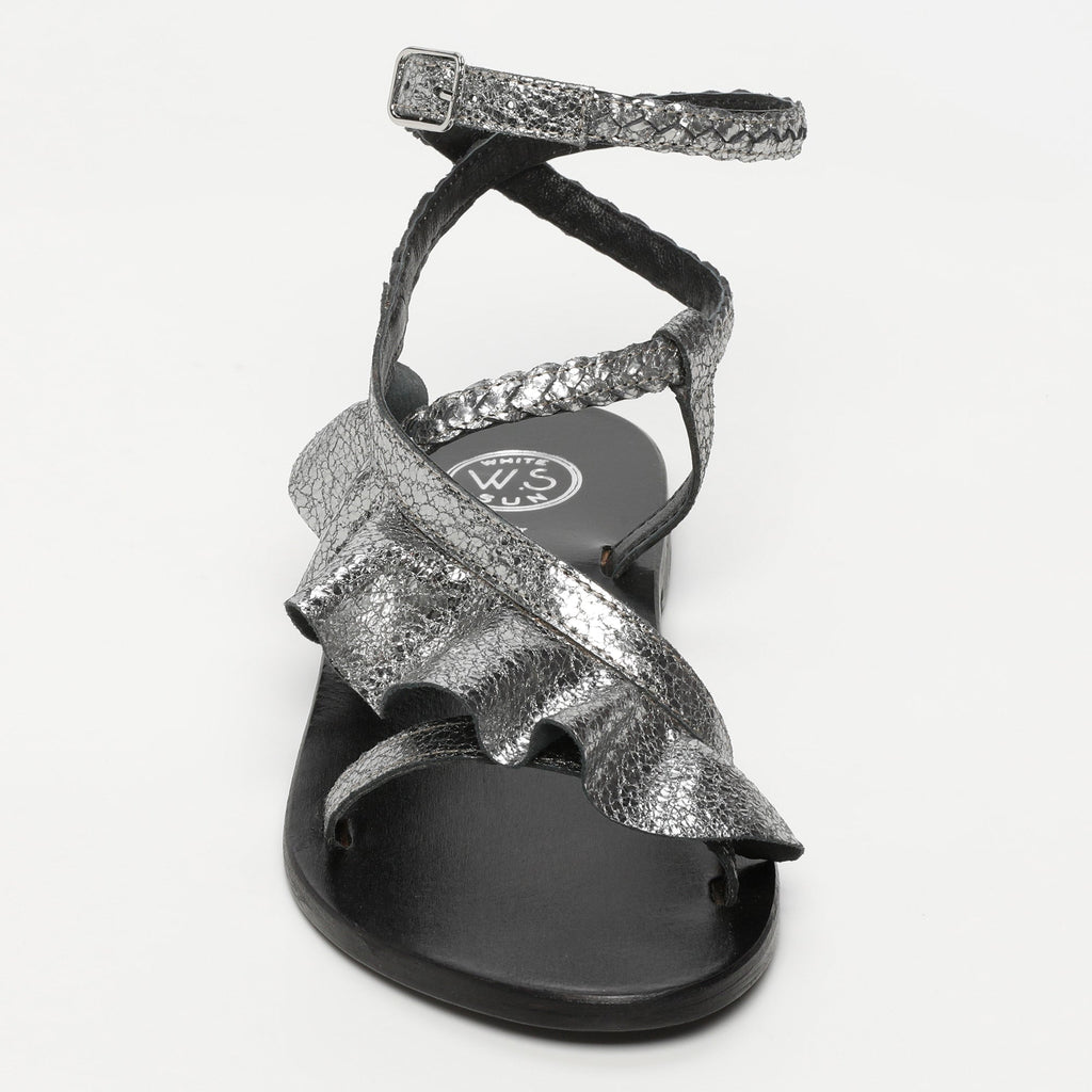 White Sun - Sandales Yonora - Pewter Crackle Foil Goat - Gris