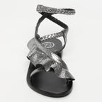 White Sun - Sandales Yonora - Pewter Crackle Foil Goat - Gris