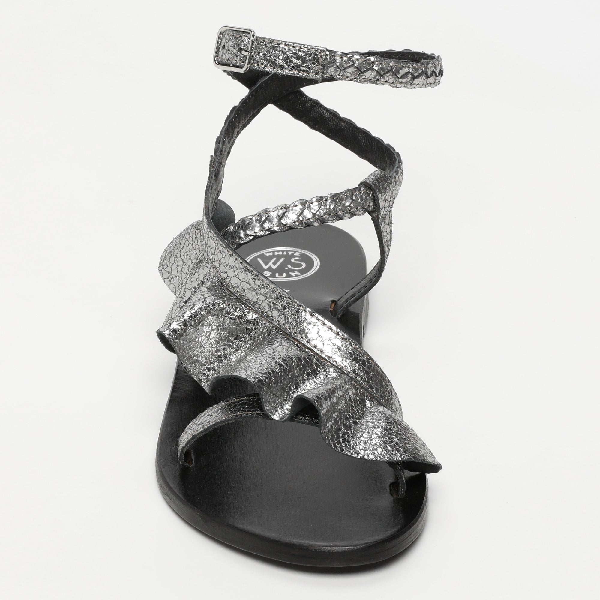 White Sun - Sandales Yonora - Pewter Crackle Foil Goat - Gris