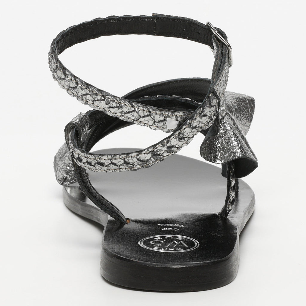 White Sun - Sandales Yonora - Pewter Crackle Foil Goat - Gris