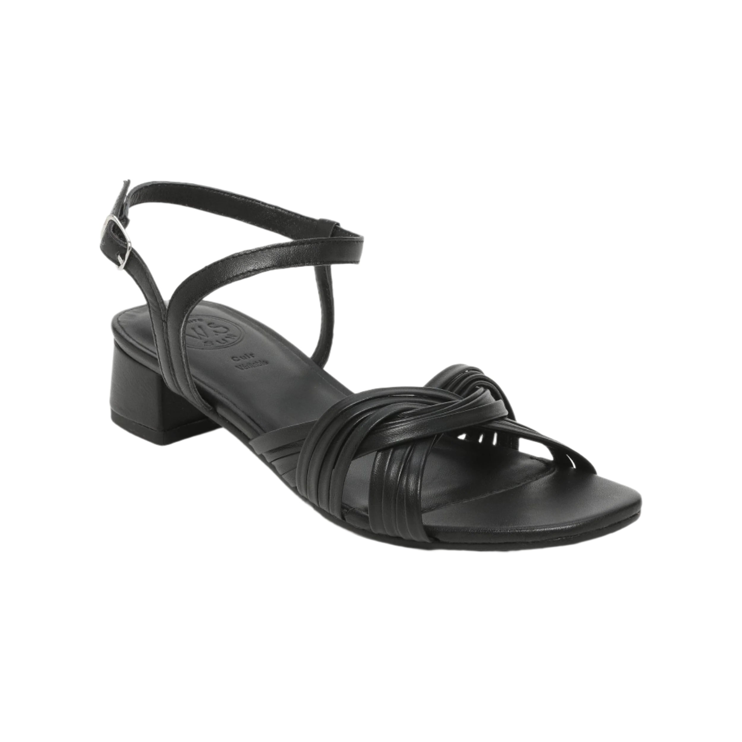 White Sun - Sandales Talon Akebi - Black Sheep Nappa - Black