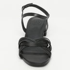 White Sun - Sandales Talon Akebi - Black Sheep Nappa - Black
