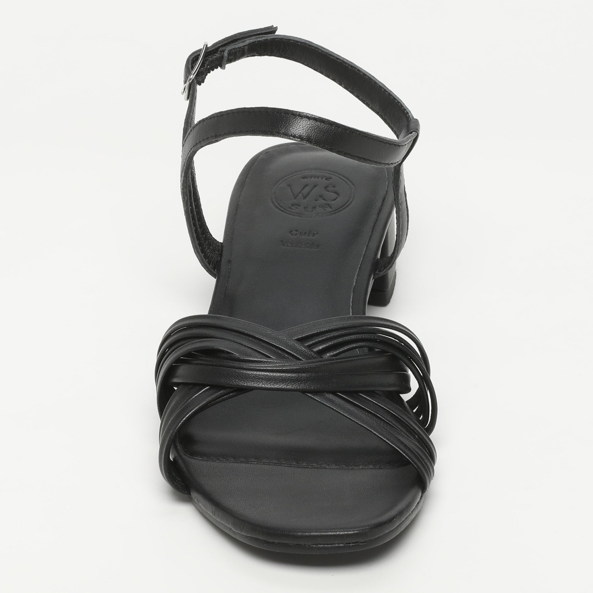 White Sun - Sandales Talon Akebi - Black Sheep Nappa - Black