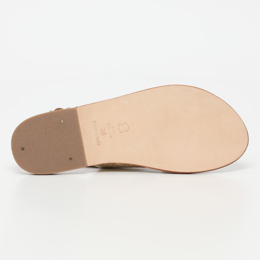 White Sun - Sandales Macapa - Light Gold Croco Print Goat - Light Gold Croco