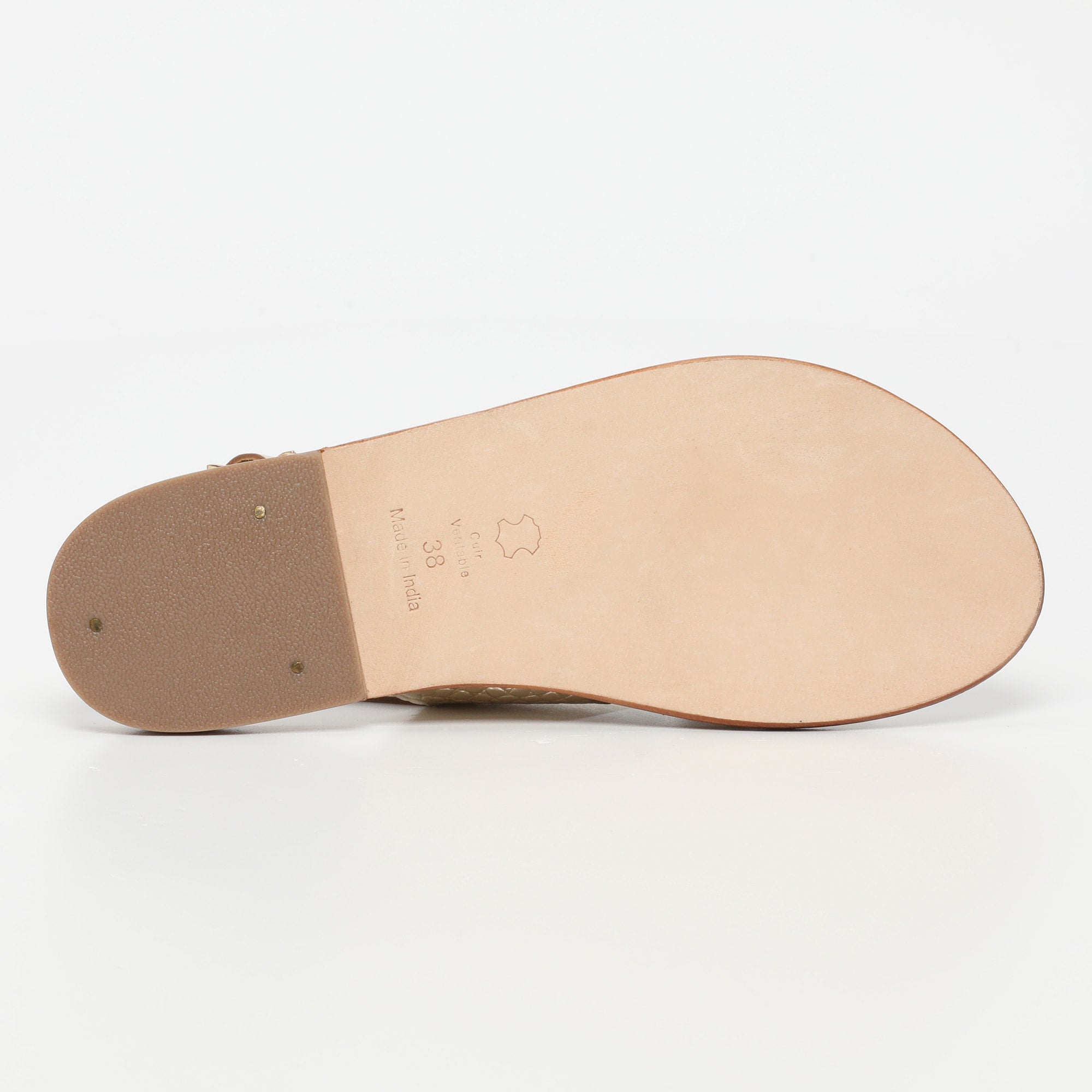 White Sun - Sandales Macapa - Light Gold Croco Print Goat - Light Gold Croco