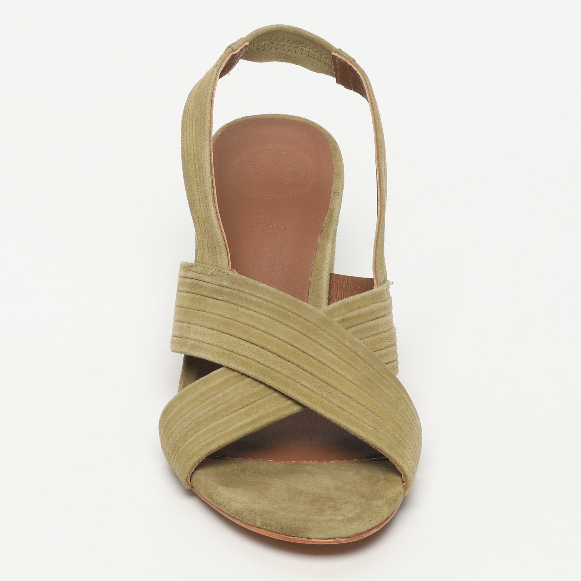 White Sun - Sandales Talon Isia - Olive Goat Suede - Olive