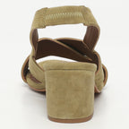 White Sun - Sandales Talon Isia - Olive Goat Suede - Olive