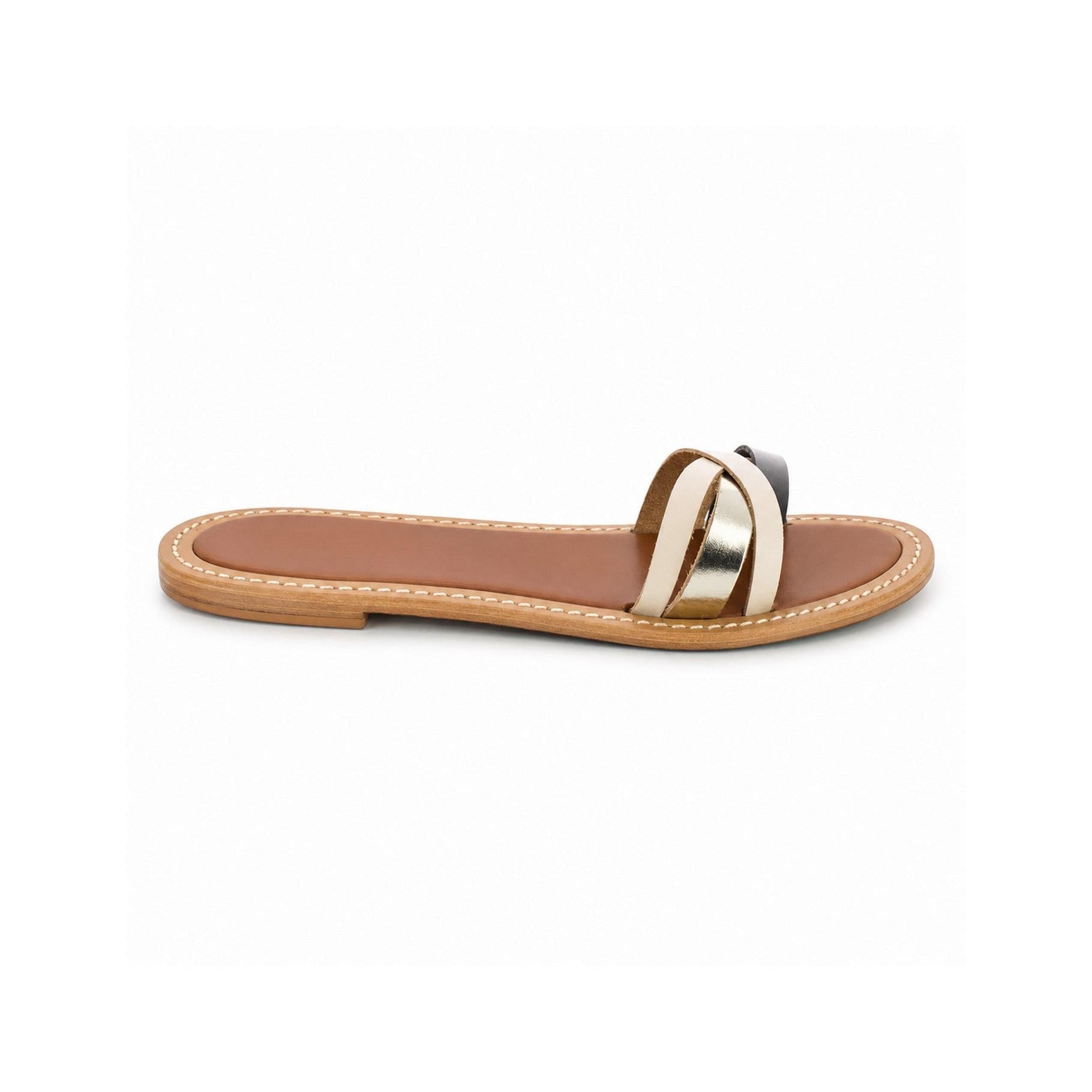 Sandales Vortena - Beige+Black+Gold