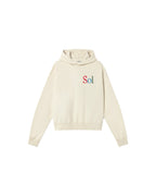 Sudadera capucha blanca sol type Valeria sostenible - silueta 1