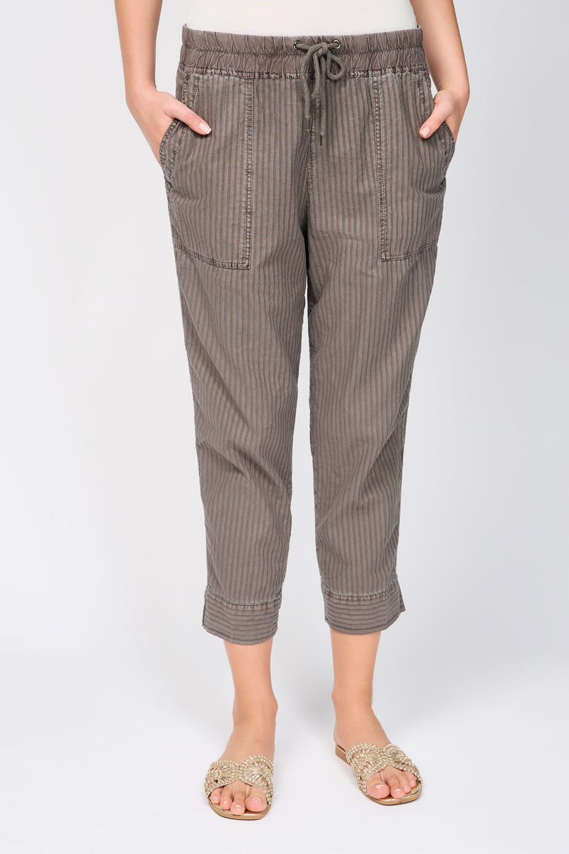 Pantalon Easy Fit À Rayures - Pigment River Rock - Femme